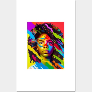 Colorful pop art style woman portrait Posters and Art